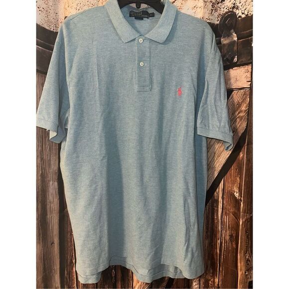 Polo Ralph Lauren XL Blue Short Sleeve Golf Polo Shirt Cotton Embroidered Logo - Picture 1 of 4
